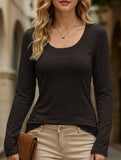 Lyocell Wide Neck Slim Base Layer Top