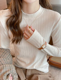 Thermal Mock Neck Slim Fit Long Sleeve Top