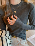 Thermal Mock Neck Slim Fit Long Sleeve Top