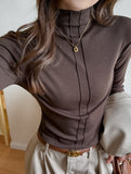 Tencel Lyocell Mock Neck Base Top