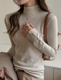 Faux Cashmere Warm Mock Neck Top
