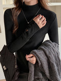 Faux Cashmere Warm Mock Neck Top