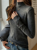 Faux Cashmere Warm Mock Neck Top