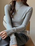 Faux Cashmere Warm Mock Neck Top