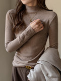 Faux Cashmere Warm Mock Neck Top