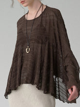 Cutout Batwing Sleeve Sheer Vintage Blouse_CWTTL01208