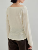Silk Off Shoulder Long Sleeve Knit Top_CWTTL01212