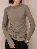 Linen Knit Asymmetric Hem Long Sleeve Top_CWTTL01213