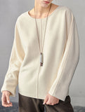 Crew Neck Loose Fit Long Sleeve Sweatshirt_CWTTL01215