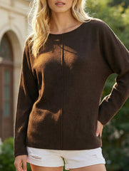Crew Neck Loose Fit Long Sleeve Sweatshirt_CWTTL01215