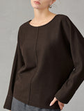 Crew Neck Loose Fit Long Sleeve Sweatshirt_CWTTL01215