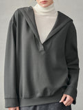 Linen Blend V Neck Hooded Pullover Top_CWTTL01216