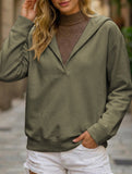 Linen Blend V Neck Hooded Pullover Top_CWTTL01216