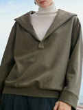 Linen Blend V Neck Hooded Pullover Top_CWTTL01216