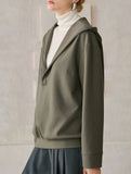 Linen Blend V Neck Hooded Pullover Top_CWTTL01216