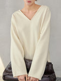 V Neck Reversible Loose Fit Sweatshirt_CWTTL01217