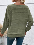 Ribbed Crew Neck Batwing Sleeve Tee
