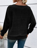 Ribbed Crew Neck Batwing Sleeve Tee