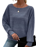 Ribbed Crew Neck Batwing Sleeve Tee