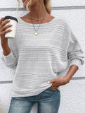 Ribbed Crew Neck Batwing Sleeve Tee