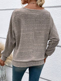 Ribbed Crew Neck Batwing Sleeve Tee