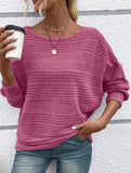 Ribbed Crew Neck Batwing Sleeve Tee