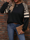 Leopard Colorblock Loose Sweatshirt_CWTTL01229