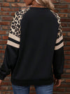 Leopard Colorblock Loose Sweatshirt_CWTTL01229