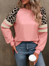 Leopard Colorblock Loose Sweatshirt_CWTTL01229