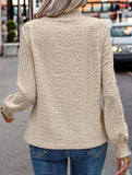 Jacquard Crew Neck Long Sleeve Tee_CWTTL01230