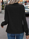 Jacquard Crew Neck Long Sleeve Tee_CWTTL01230