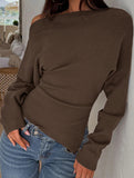 Slim Fit Asymmetrical Long Sleeve Base Tee