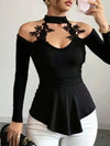 Cutout Off Shoulder Slim Fit Top