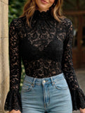 Paisley Lace Flare Sleeve Top
