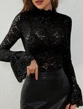Paisley Lace Flare Sleeve Top