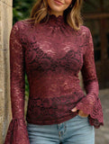 Paisley Lace Flare Sleeve Top