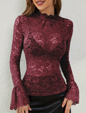Paisley Lace Flare Sleeve Top