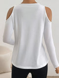Lace V Neck Cutout Sleeve Top