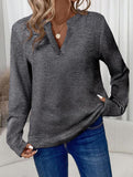 V Neck Pullover Long Sleeve Tee