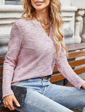 V Neck Pullover Long Sleeve Tee