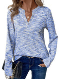V Neck Pullover Long Sleeve Tee