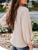 Solid V Neck Casual Tee