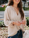 Solid V Neck Casual Tee