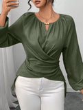 Tie Hem Irregular Long Sleeve Tee