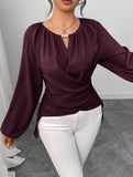 Tie Hem Irregular Long Sleeve Tee