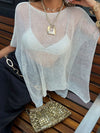 White One Shoulder Sheer Knit Top_CWTTL01273