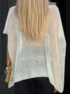 White One Shoulder Sheer Knit Top_CWTTL01273