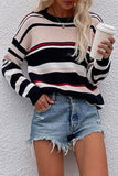 ROUND NECK STRIPED SWEATER