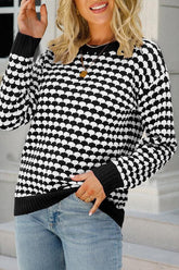 WOMENS PATTERNED ROUND NECK TOP