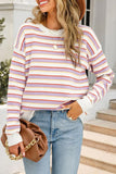 WOMENS STRIPE CASUAL SWEATER TOP